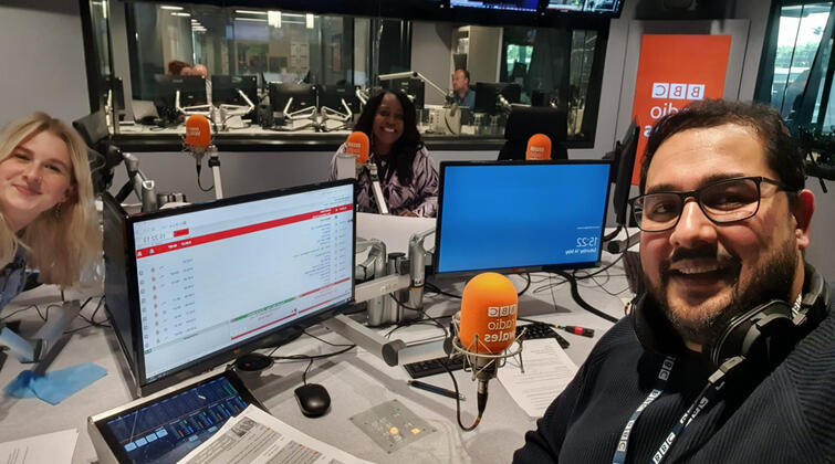 Onkar Interviewing Guests at The BBC